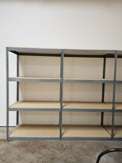 4 Tier Shelving 48 in W x 24 in D American Made Used Heavy Duty Steel Boltless Storage Rack Delivery Available