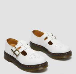 Dr. Martens 8065 Mary Jane White Leather Double Strap Shoes Women’s Size 10 NWOB