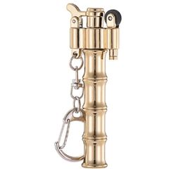 Keychain Lighter Cool Pipe Lighter Antique Vintage Trench Lighter Fluid Refillable Kerosene Metal Lighter, Reusable Pocket Lighter for Men (A)