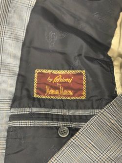 Brioni x Neiman Marcus NM Nomenta Gray Black Plaid Jacket Men 44R US 3B Front