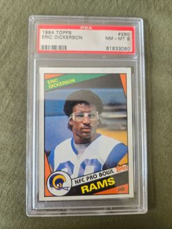 ERIC DICKERSON1984 Topps #280 PSA Graded Card NM-MT 8 NFL Los Angeles Rams