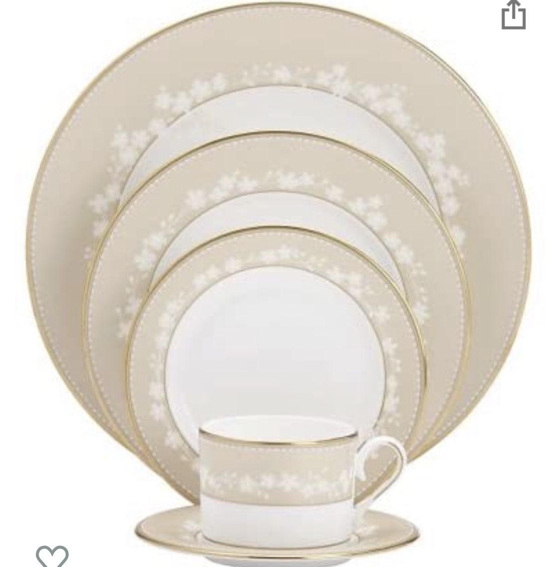 Lenox Bellina Gold Various Pieces (wine Goblet, Cups And Saucer, Plate, Bowl)