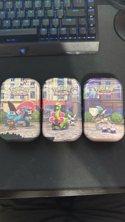 Set of 3 Pokemon TCG: Lumiose CIty mini tin (Chaos Rising and Perfect Order)