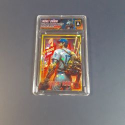 Shohei Ohtani Slab Gold Cracked Ice REFRACTOR Original Art Novelty Card 