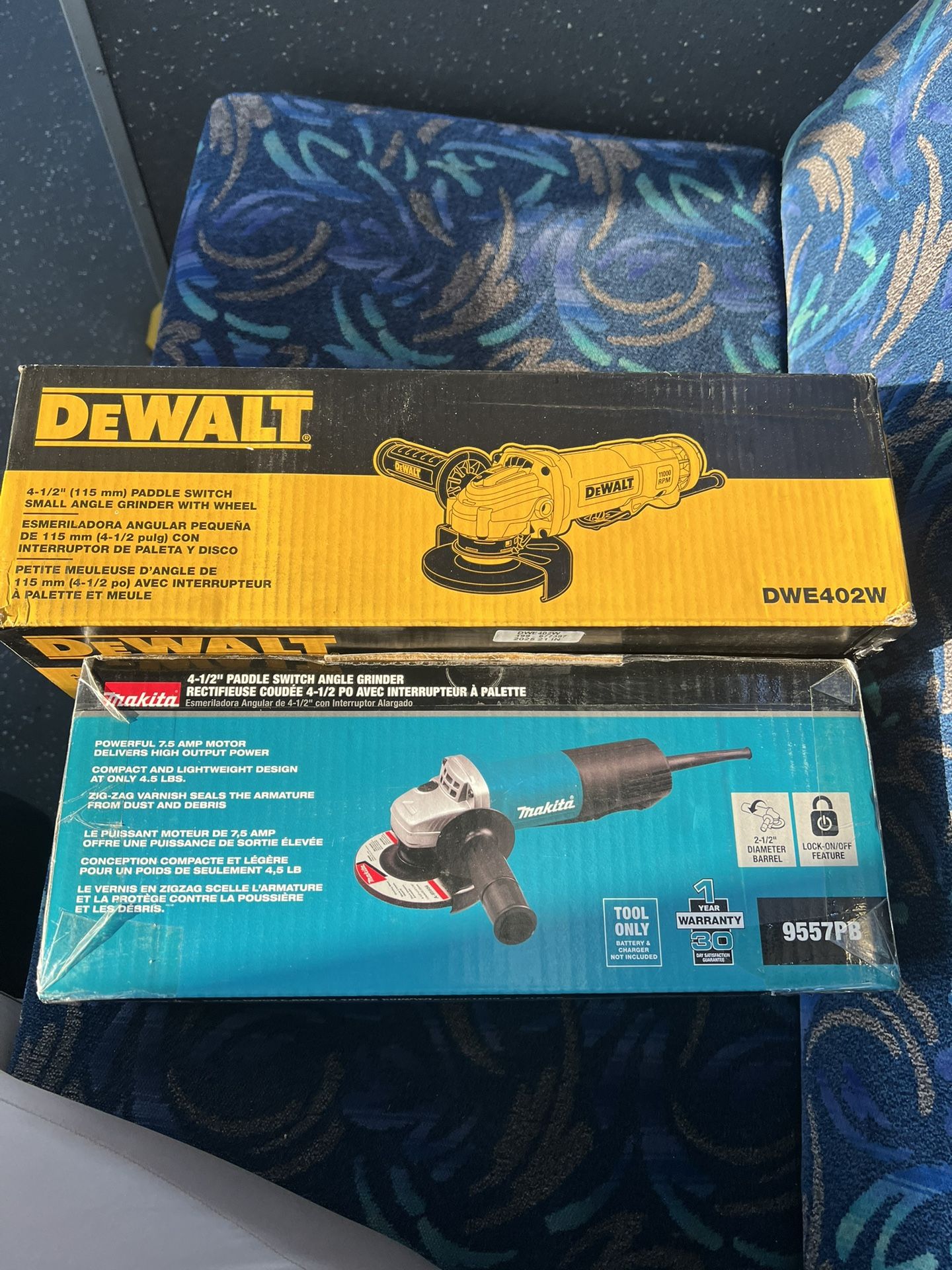 DeWALT And A Makita Angle Grinder For Sale Together