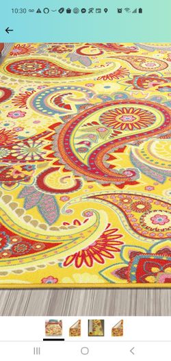 Area Rug - Yellow Paisley