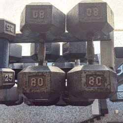 Set Of 80LB Dumbbells 