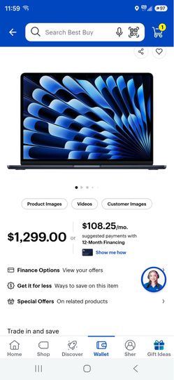 Apple - MacBook Air 13-inch Laptop - M5 chip with 10-core CPU and 8-core GPU - 16GB Memory - 512GB SSD - Midnight   512GB SSD