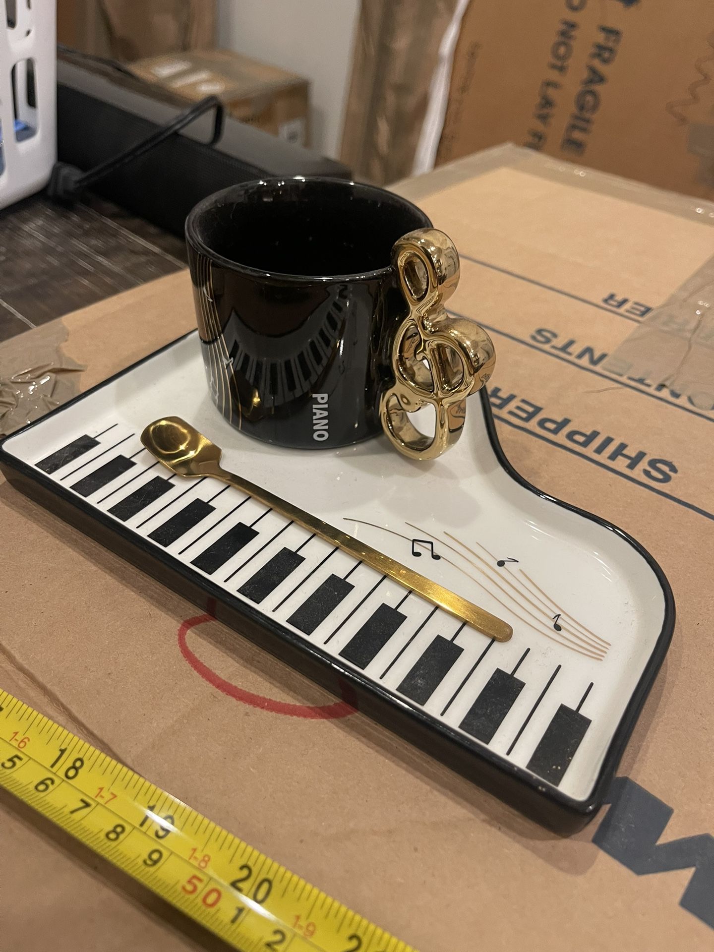 Piano coffee mug with Sauced and Spoon