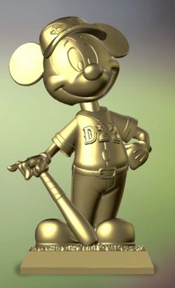 Golden Mickey Mouse bobble head
