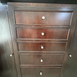 Bedroom Set- Brown- Cherry Solid Wood 
