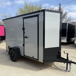 2026 New 5x10 SA Screwless Enclosed Trailer | Blackout | Spoiler Package | .08 Polycor | Dexter Axle | 1016 (Gray)