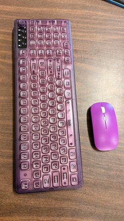 Purple Wireless Keyboard and Mouse Combo