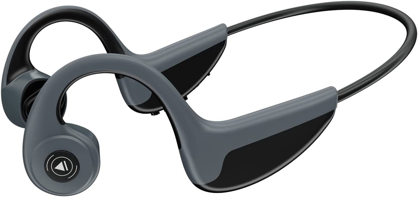 Bone Conduction Headphones - Bluetooth Open Ear Sport Headphones with Mic - Sweat Resistant Wireless Headphones for Running Workout - Bone Induction B