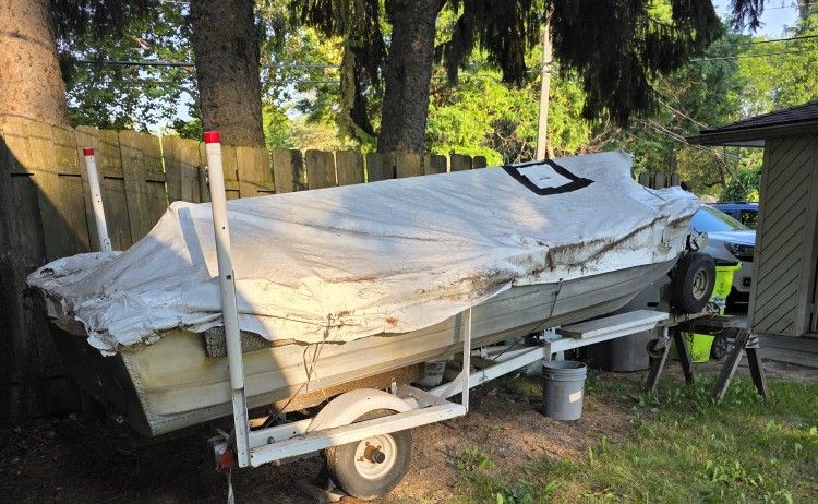 π’ 14 Foot Mirror Craft Aluminum Fishing Boat with Trailer