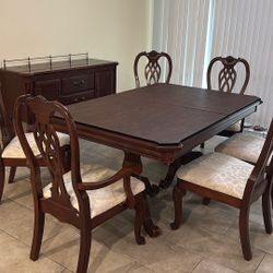 Formal Dining Set 6 Chairs And Matching Buffet 