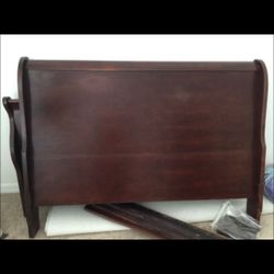 Queen Size Wooden Sleigh Bed Frame
