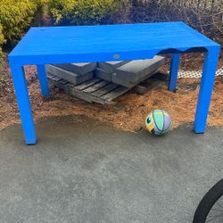 Blue Outdoor Table Umbrella Opening  