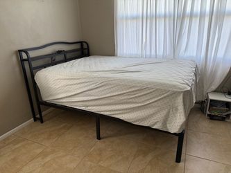 Full Black Metal Bed Frame with Headboard