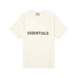 Fear Of God Essentials Boxy Tshirt Applique Logo Cream