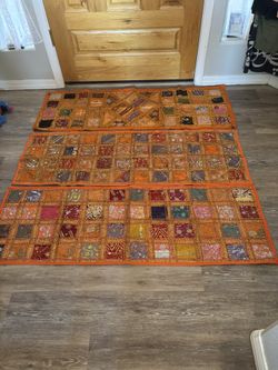 3 Orange Sari-Style Table Runners (I Also Have 4 Yellow Runners Available; Advertised Separately)