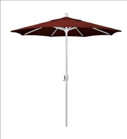 Brown 7.5 ft California Umbrella with white pole