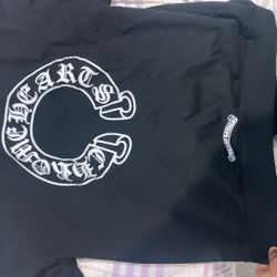 Black and White Small used Chrome heart hoodie 