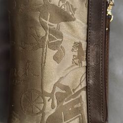 Coach vintage Tan Horse and Carriage Wristlet Clutch