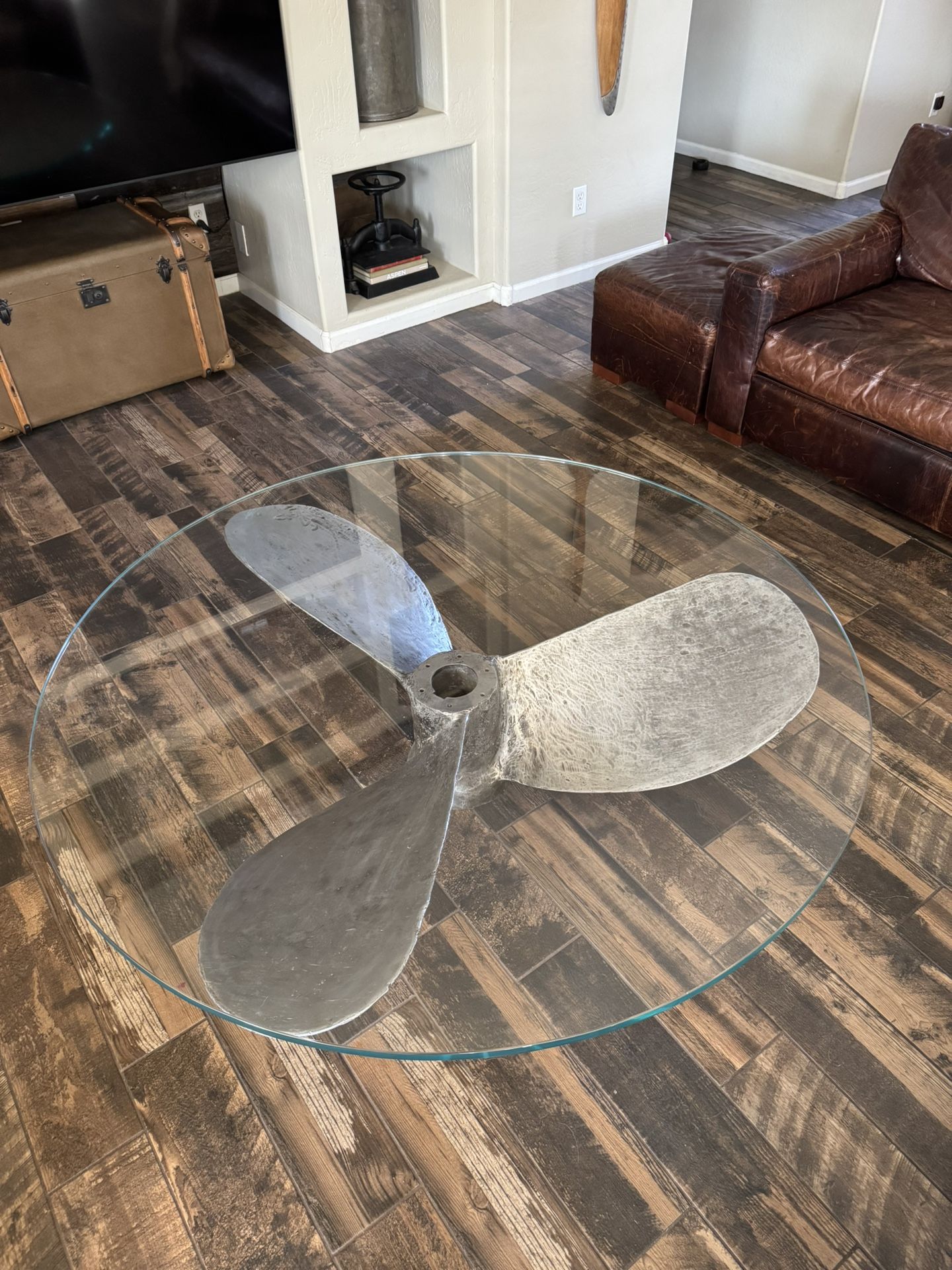 TIMOTHY OULTON / Restoration Hardware Junk Art Propeller Large Round Coffee Table