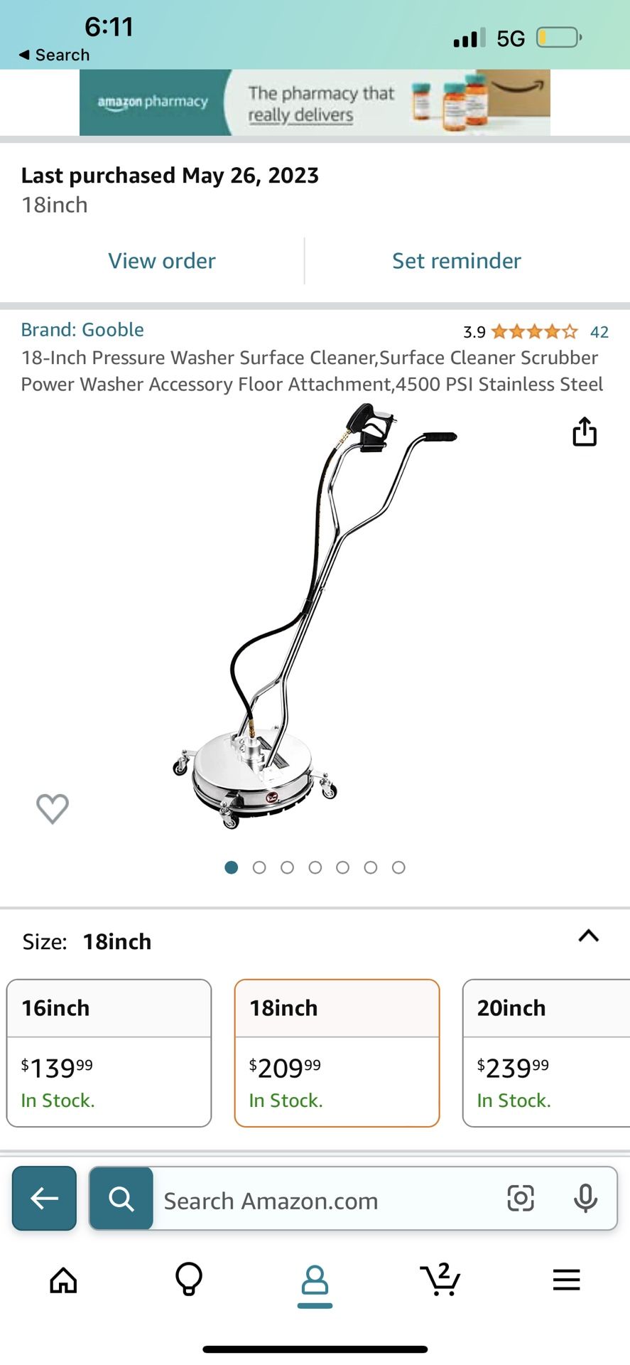 Brand New Surface Cleaner 18in