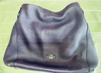 Coach Purple Pebbled-Leather Shoulder Bag 14x11x3
