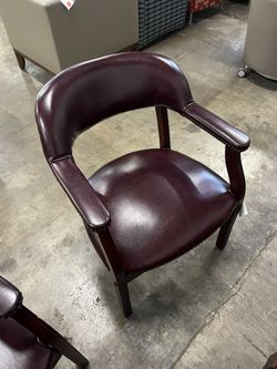 Burgundy Barrel Back Banker Chair