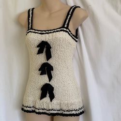 Marc Jacobs Crotchet Tank Cream and White