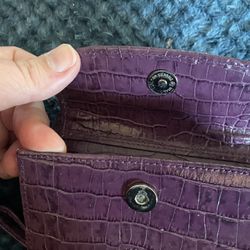 Purple Pleather Wristlet 