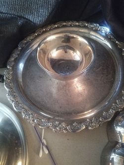 Silver plated tray and bowl
