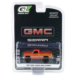 Greenlight 1:64 1987 GMC K2500 Sierra Red & Gold 1/64 Midwest Diecast Exclusive