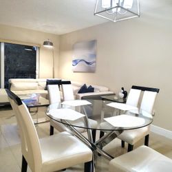 Round Glass Table With Chairs