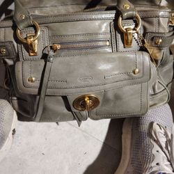 Vintage Coach Olive Grey Hamptons Lindsay 12475 Legacy Style Y2k Bag