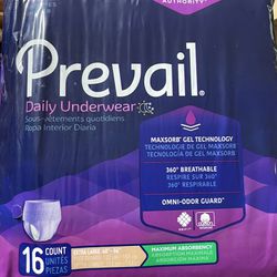 Men’s Prevail Daily Underwear (64 Count) Size XL Brand New
