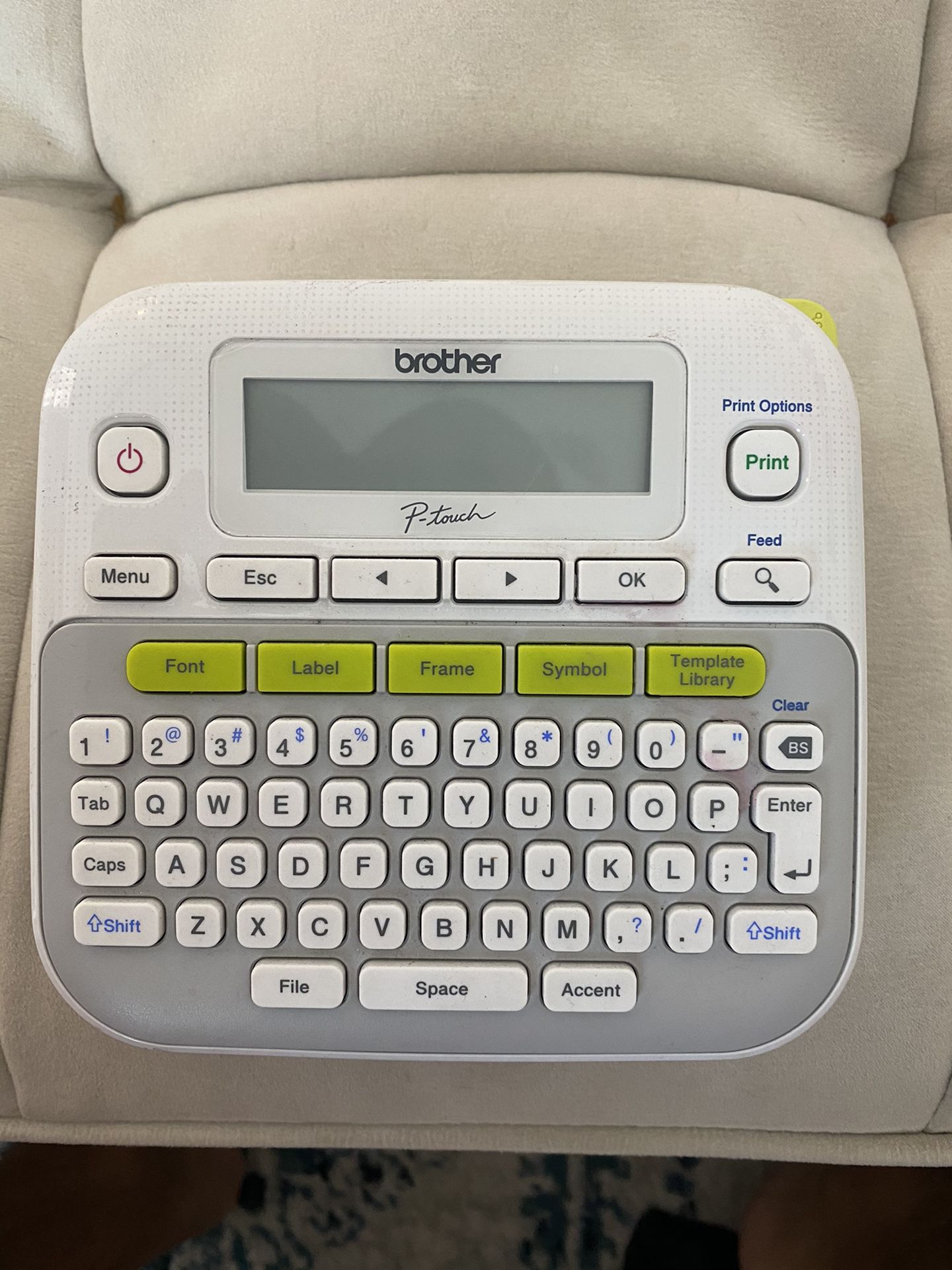 Brother P-touch, PTD210, Easy-to-Use Label Maker, One-Touch Keys, Multiple Font Styles, 27 User-Friendly Templates, White