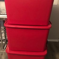 Christmas Red Storage Totes