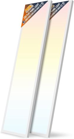 1x4 LED Flat Panel Ceiling Light 5CCT Dimmable White — Set of 2