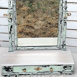 Antique Refinished Gentleman’s Tabletop Shaving Vanity 