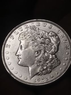 1921 plain choice gem silver Morgan dollar