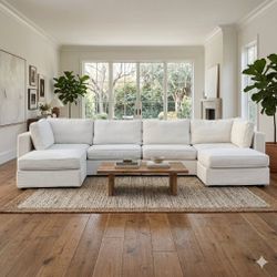 Lovesac Modular Sectional - 6 Bases, 1 Storage Seat - Coastal Weave