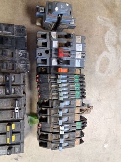 L🎱🎱K! ~ VINTAGE ELECTRICAL BREAKERS (OVERCURRENT PROTECTION DEVICES  LOT. ZINSCO, SQUARE. D., C.E. WESTINGHOUSE.  ALL ONE PRICE! ( WILL NOT SEPARATE