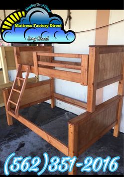 Twin full oak bunk bed with mattresses colchones camas