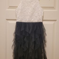 Girls Size 10 Black/White Dress