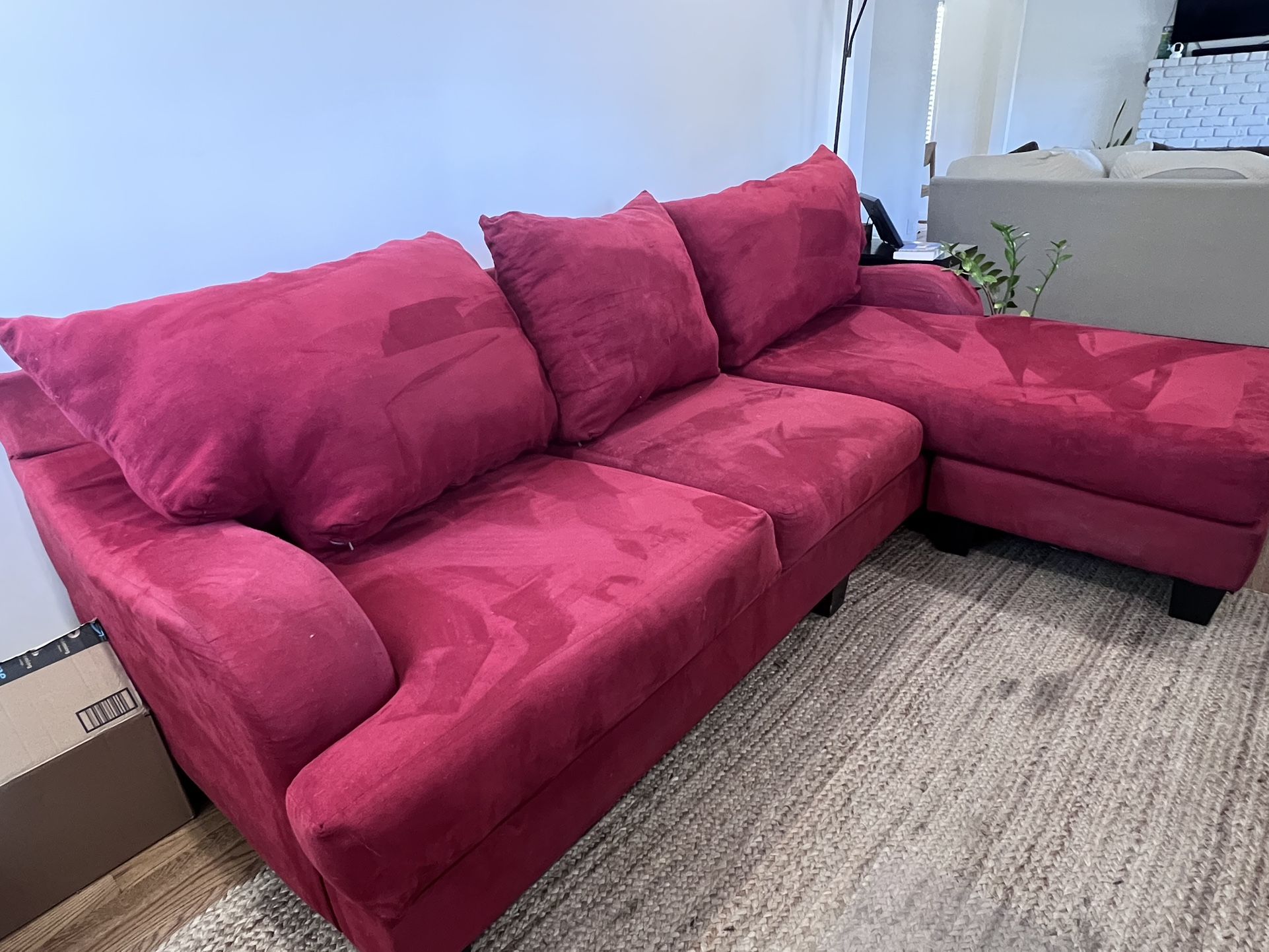 Free Red Sofa With chaise