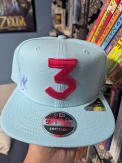 New Era Chance The Rapper  Lids Snapback Light Blue/ red Colorway signed/autograph.